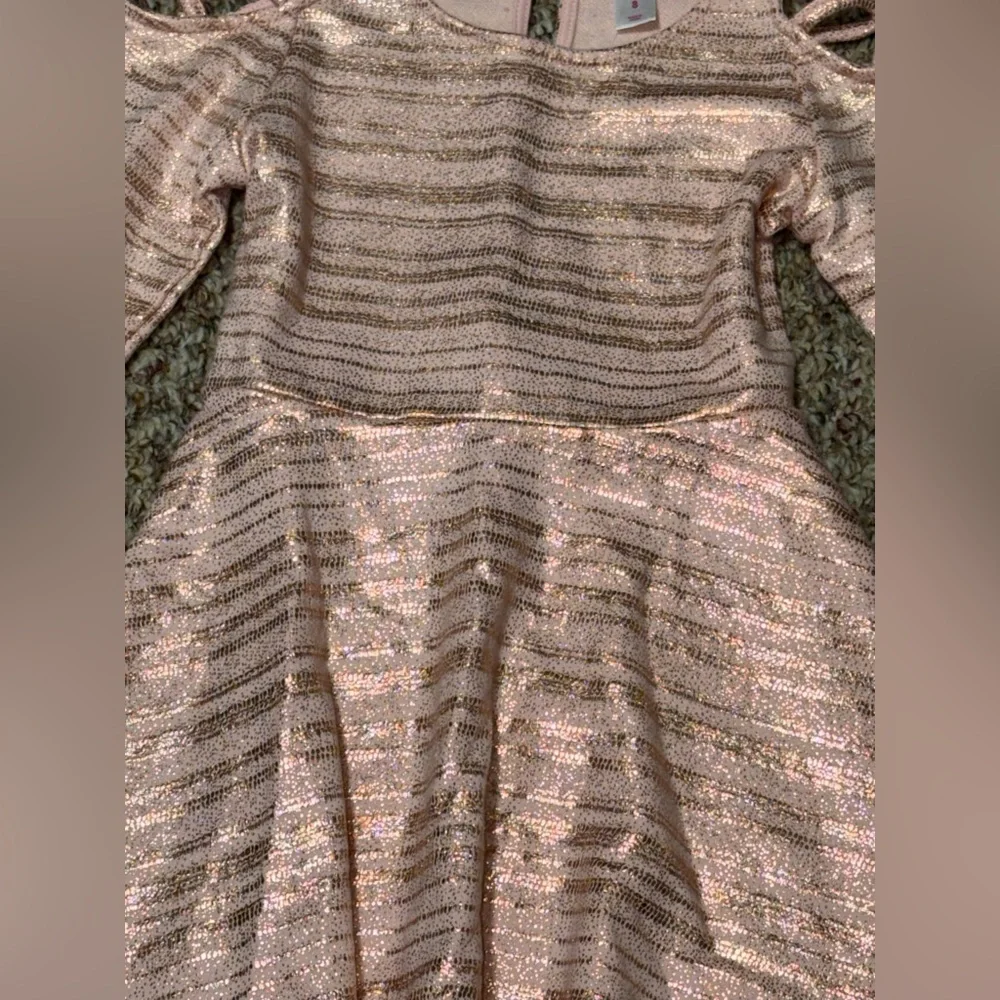 Girls size 8‎ Justice Shimmering Pink Striped Dress, fantasy, princess, dress up